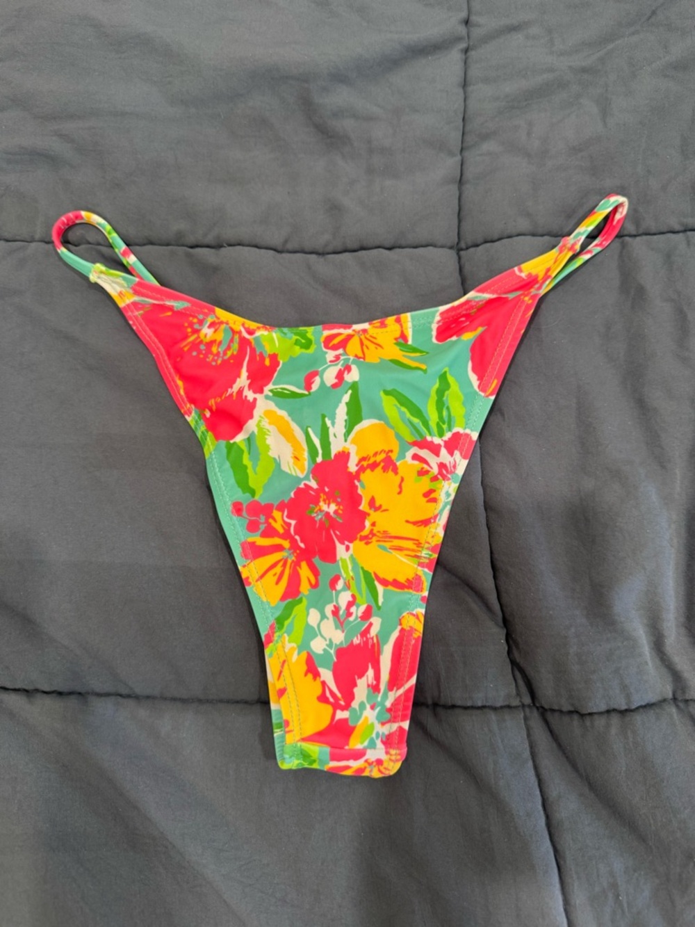Floral High-Cut Bikini Bottom - Bright Multicolor 🌸👙💐